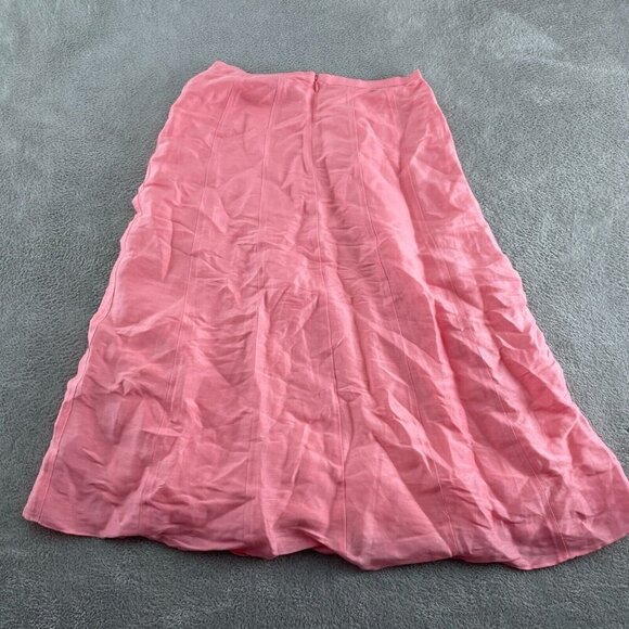Pink Mid-Length Skirt Size 8 Vineyard Vines Linen Blend Lined 5890 - Picture 2 of 8